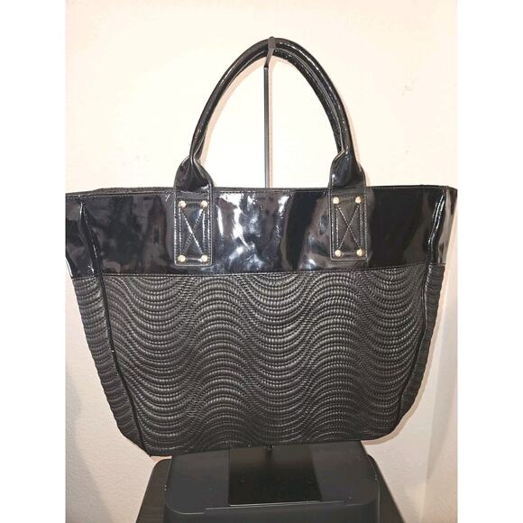 Versace Perfume Large Tote Bag Black Patent Trim - Picture 6 of 16